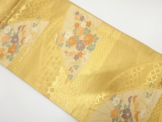 JAPANESE FUKURO OBI / WOVEN FLORAL PLANTS